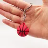 Nyckelringar Ny simulering Mini 3CM Football Key Chain Basketball Tennis Rugby Car Key Ring Ball Gift K5123