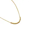 Correntes Raylove TEXTURTURTURT Gold Bated quadrado esculpido Pequenas contas douradas Chain Clavicle Chain Colar Short