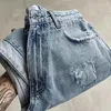 Men's Jeans 2023 Vintage ASKYURSELF Denim Pants Men Women 1:1 High Quality Casual Loose Street Distressed Splice Edged Trousers