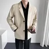 Costumes pour hommes Hommes Costume Vestes Blazer Manteau Slim Fit Smart Casual Printemps Mince Mode Vêtements Asiatique Simple Boutonnage Coréen Noir Arrivée