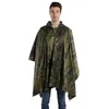 Men's Trench Coats Adult Unisex Camouflage Rain Poncho Cape With Drawstring Hood Outdoor Camping Hiking Waterproof Raincoat For JACKET Cove