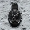 Högkvalitativ damklocka moon watch air king Biokeramik herrdesigner lyxig biokeramik Planeturverk Quarz Chronograph Limited Edition Master Armbandsur