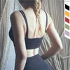 Yoga Outfit Forn Women Bra Top Fitness Sports Double Spaghetti Straps Plus Size Tank High Support Underwear Gym Sportswear