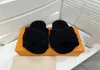 Hoge kwaliteit vrouw lederen slippers met doos maat 35-41 vrouwen wollen slipper dame casual schoenen vele kleuren