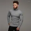 Men's Sweaters Spring Fashion Hooded Men Casual Turtleneck Slim Fit Sports Pullover Sweater Gym Knitwear Pull Homme