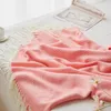 Blankets Soft Single Person Woven Jacquard Wave Herringbone Tassel Blanket Cover 2023