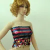 Bustiers Corsets Multicolore Stretch Sequin Tube Top Glitter 1970s Disco Retro Boob Bandeau Clubwear Sexy Fringe Crop Dance Show CostumeB