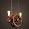 Pendant Lamps Vintage Loft Gear Shape Chandeliers Creative Retro Home Aisle Iron Lamp For Kids Bedroom Dinning Room Restaurant Bar