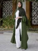 Etniska kläder våren Marocko Abaya muslimsk klänning kvinnor Indien dubai arabiska abaya tryck kalkon eid vestidos kaftan klänning mus musulman lång klänning