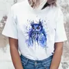 Kvinnors T-skjortor Kvinnor Lady Cartoon Animal Butterfly Clothing Print Summer Ladies Tee Tshirt Womens Female Top Shirt Clothes Graphic T-shirt