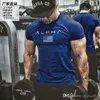 Perakende Erkek Tişört Yeni Fitness Giysileri Tee Tshirt Spor Koşu Eğitimi Hızlı Kuru Kısa Kollu Üstler Gömlekler İçin Gömlek