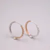 Hoop Earrings Solid Pure 18K Rose White Gold Women Full Star 1.2-1.4g 16 1.5mm