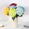 Dekorativa blommor Party Decor 11-grenar Artificial Flower 3st Hydrangea Diy Home Ornament Hushållsarrangemang Dekoration Bröllop