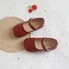 Flat Shoes Girls Simple Fashion Children Spring Autumn Pu Leather Wide Toddler Danceing Rubber Princess Kids Baby Shoe