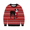 Herrenpullover Männer Frauen Hässlicher Weihnachtspullover 3D-Hundedruck Lustiger Weihnachtspullover Paar Herbst Winter Urlaub Party Sweatshirt mit Rundhalsausschnitt