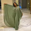 Ethnic Clothing Muslim Robes Ladies Abaya African Dresses for Women Summer Chiffon Pearl Long Maxi Dress Traditional Clothing Plus Size 230223