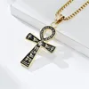 Pendant Necklaces (2Pcs/lot)Promotion Ancient Egypt Symbol Crucifix Necklace Titanium Texture Personality Fashion Men's