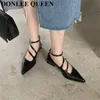 Chaussures de robe 2022 Automne Appartements Femmes Mode Talon épais Bout pointu Boucle Sangle Or Argent Mary Jane Femelle Ballerine Mujer 230224