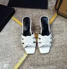 Kvinnor Sandal High Heel Slipper Slide Shoes Tribute Nu Pies L￤der Sandaler Patent L￤der Luxur Design Summer Sandalies 35-41box