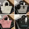 Borse da sera 4 colori Weave Tote Basket Bag Donna Crochet Fashion Designer Borse 45 Borse a tracolla a tracolla Borsa in poliuretano rimovibile