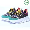 Designer Italy chain reaction running shoes reflective Sneakers triple black white multi-color suede red blue yellow fluo tan luxury men women designer Trainers