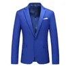 Men's Suits Men Gray Slim Fit Jacket Blazer Classic Business Casual Single Button Suit 2023 Brand Party Dinner Prom Costume Homme