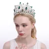 Wedding Hair Jewelry Green Bridal Crown Princess Tiara Headband Costume Party Accessories for Birthday Emerald Wedding Tiara for Women 230223