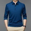 Mens Polos Men Polo Shirt Casual Business Tops Solid Polos skjortor Mens Long Sleeve Polo Homme Fashion Korean Slim Lapel Tee 230224