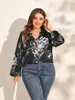 Women's Plus Size T-Shirt Finjani Plus Size Women's Blouses Floral Print Lantern Sleeve Top For Women Fashion 230224