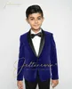 Ensembles de vêtements beau bordeaux veste en velours pantalon noir garçon costume de mariage châle revers enfants soirée formelle performance robe de célébrité 2 pièces W0224