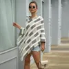 Kadın Sweaters Cape Plaid Tvapwear Moda Üstleri Lüks Tasarımcı Giyim Kadınlar Kawaii Giysileri Harajuku Kapalı Omuz Kazak Argyle