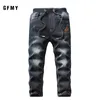 Jeans GFMY Brand Leisure Winter Black Plus Velvet Boys Jeans 3year -10year Keep warm Straight type Children's Pants 9082 230223