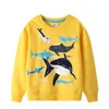 Glow Dinosaur Shark Jumper Baby Boy Girl Hoodies Barn Designer Kl￤der Pullover Sweatshirt Barnrock