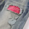 Amirres Jeans Designer Pantalon Homme vieux couleur claire lavage élastique Denim haute rue marée trou patch minceur SLP denim pantalon hommes 1U9V