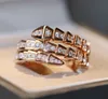 2023 Luxury kwaliteit charme band ring slangvorm met sprankelende diamant in twee kleuren vergulde hebben doosstempel ps3579