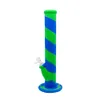 14.2inches Silicone Bongs Water Pipes Glass Bongs Hookahs with bowl mix colors Oil Rigs Smoking Pipe