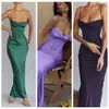 Casual Dresses High Quality Summer Maxi Bodycon Women Party Pink Satin Sexy Birthday Evening Wedding Night 230224