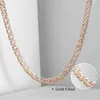 Łańcuchy 4 mm damskie naszyjnik męski 585 Rose Gold Hammered Venetian Link łańcuch mody biżuteria 50 cm 60cm LCN09