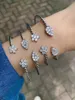 Bracelet 3PCS Mode Simple Cubique Zircon Manchette Bracelets Pour Femme Feuille/Fleur Ouvert Cadeau