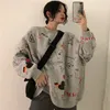 Sweats à capuche pour femmes Sweat QWEEK Sweat Harajuku Pull BF Style Preppy Rose Sweat à capuche surdimensionné à manches longues Mode coréenne Streetwear Vêtements d'extérieur 230224