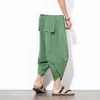 Men's Pants 2023 Summer Harem Men Casual Hip Hop Trousers Cross Bloomers Calf-Length Joggers Streetwear Male Costume