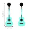 Pendientes colgantes, pendientes de guitarra creativos para hombres y mujeres, moda que combina con todo, acrílico, rosa, azul, negro, regalo para amantes de la música