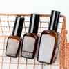 Storage Bottles 10ML 20ML 30ML 50ML 100ML Glass Spray Bottle Amber Square Cosmetic Container Refillable Portable Lotion Pump 10 Pcs/lot