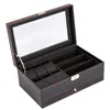 Watch Boxes Double Layer Jewelry Display Case PU Leather Multifunctional Portable Storage Box For Earrings Necklace Home Decoration