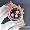 Relógio masculino relógios arco-íris di relógios mecânicos automáticos pulseira de aço inoxidável clássico três olhos seis agulha design resistente a riscos