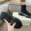 Luxe sneakers Classic Designer Black High-Top Sock Shoes Concave-Convex Plaid Textured Plate-Forme Shoes Jogging Running Lopend Casual schoenen Maat 35-46