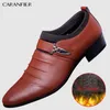 Chaussures habillées CARANFIER britannique hommes sans lacet en cuir fendu bout pointu hommes affaires mariage Oxfords formel pour homme 230224