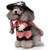 Dog Apparel Cosplay Suit Cat Funny Panda Mercenary Killer Coon Pirate Cowboy Standing Dress Up Kitten Puppy Small Pet Clothes