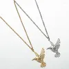 Pendant Necklaces 10pcs Stainless Steel Dainty Hummingbird Necklace Bird