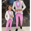Armazenamento de roupas para meninos Tuxedo de casamento de 3 peças Cola de peito duplo Blazer Shawl Gola de xale Jaqueta formal personalizada de 3 a 16 anos W0224